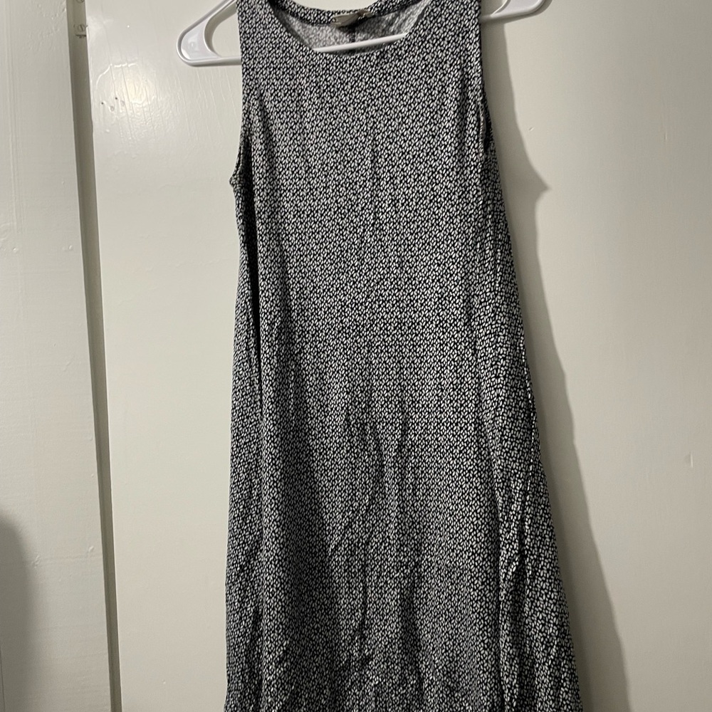 LOFT Black and White Midi Dress